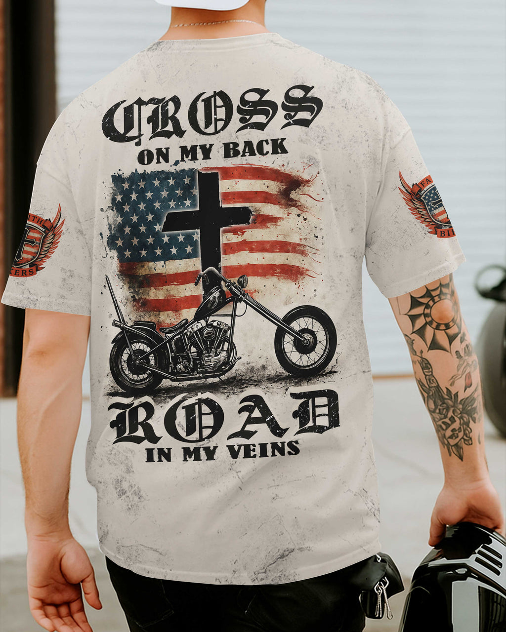 Kreuz auf meinem Rücken All-Over-Print T-Shirt
