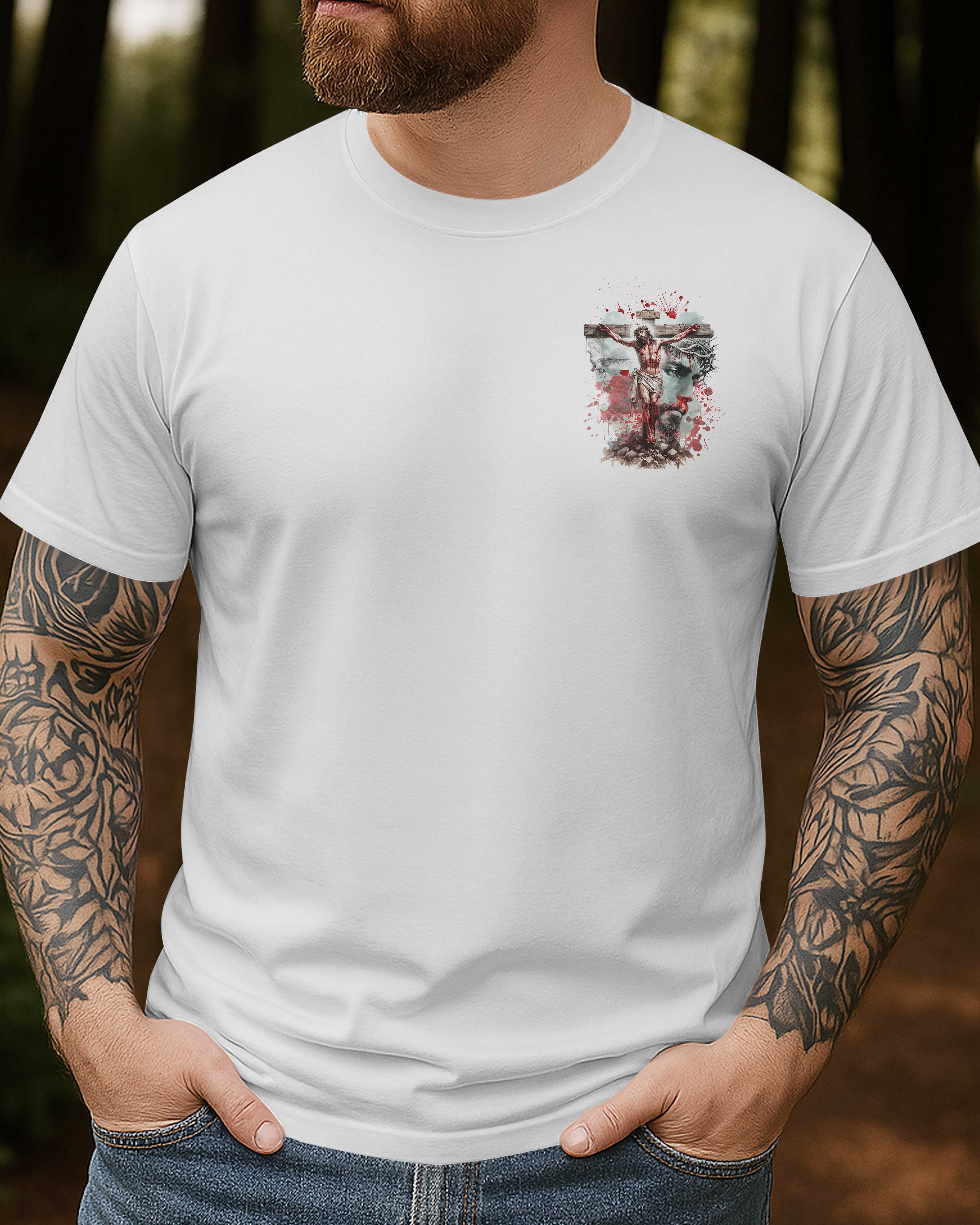 Ganzflächiges T-Shirt „Glaube statt Angst“