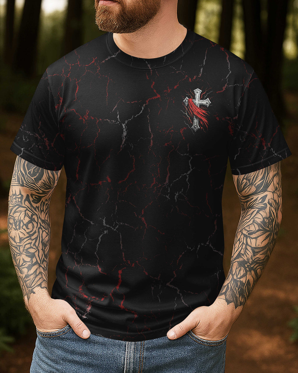Mein Glaube ruht nicht in der Weisheit der Menschen All Over Print T-Shirt