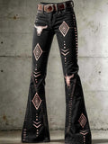 Women'S Casual Retro-Print Trousers