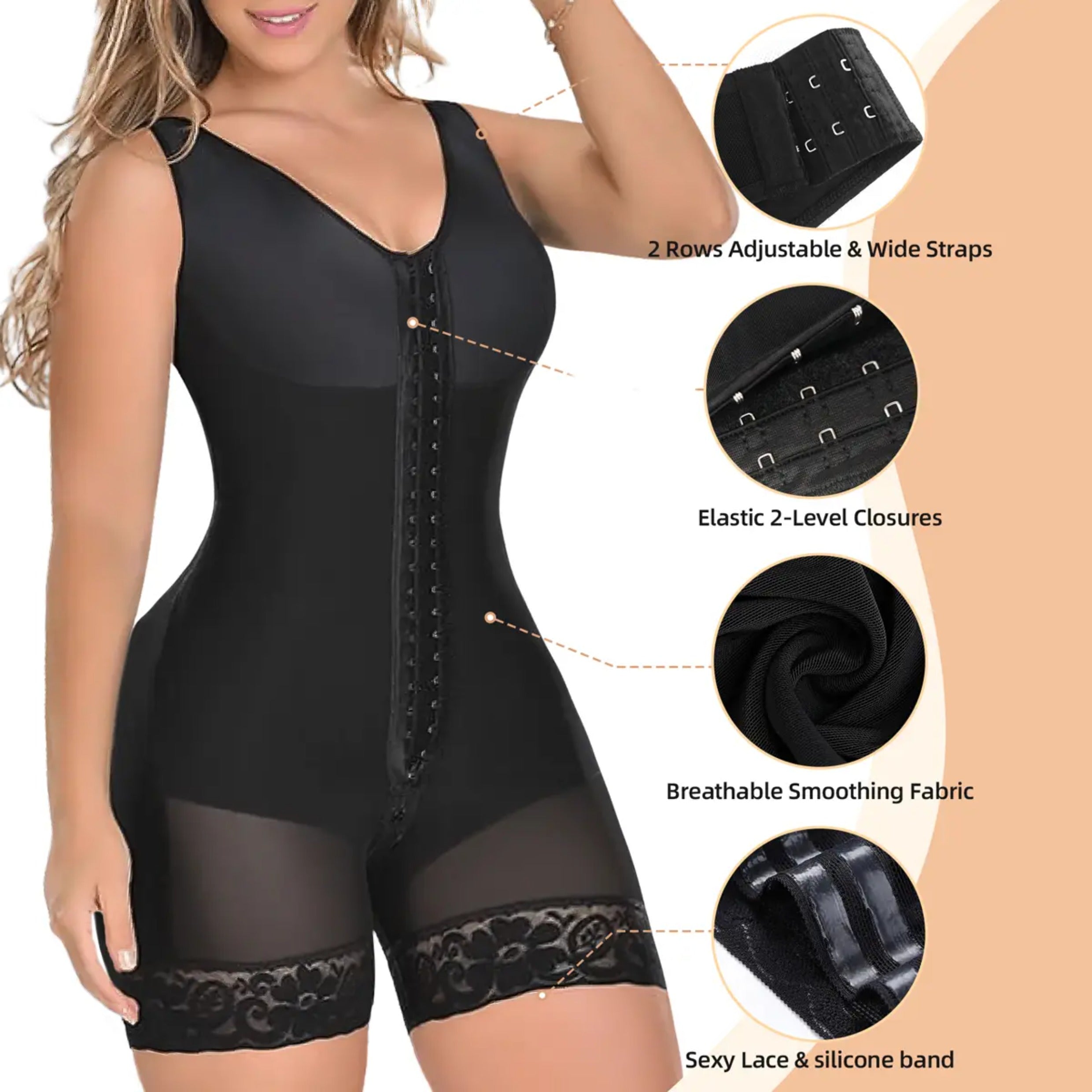 Body moldeador de cuerpo completo para mujer | Control de abdomen y realce de glúteos
