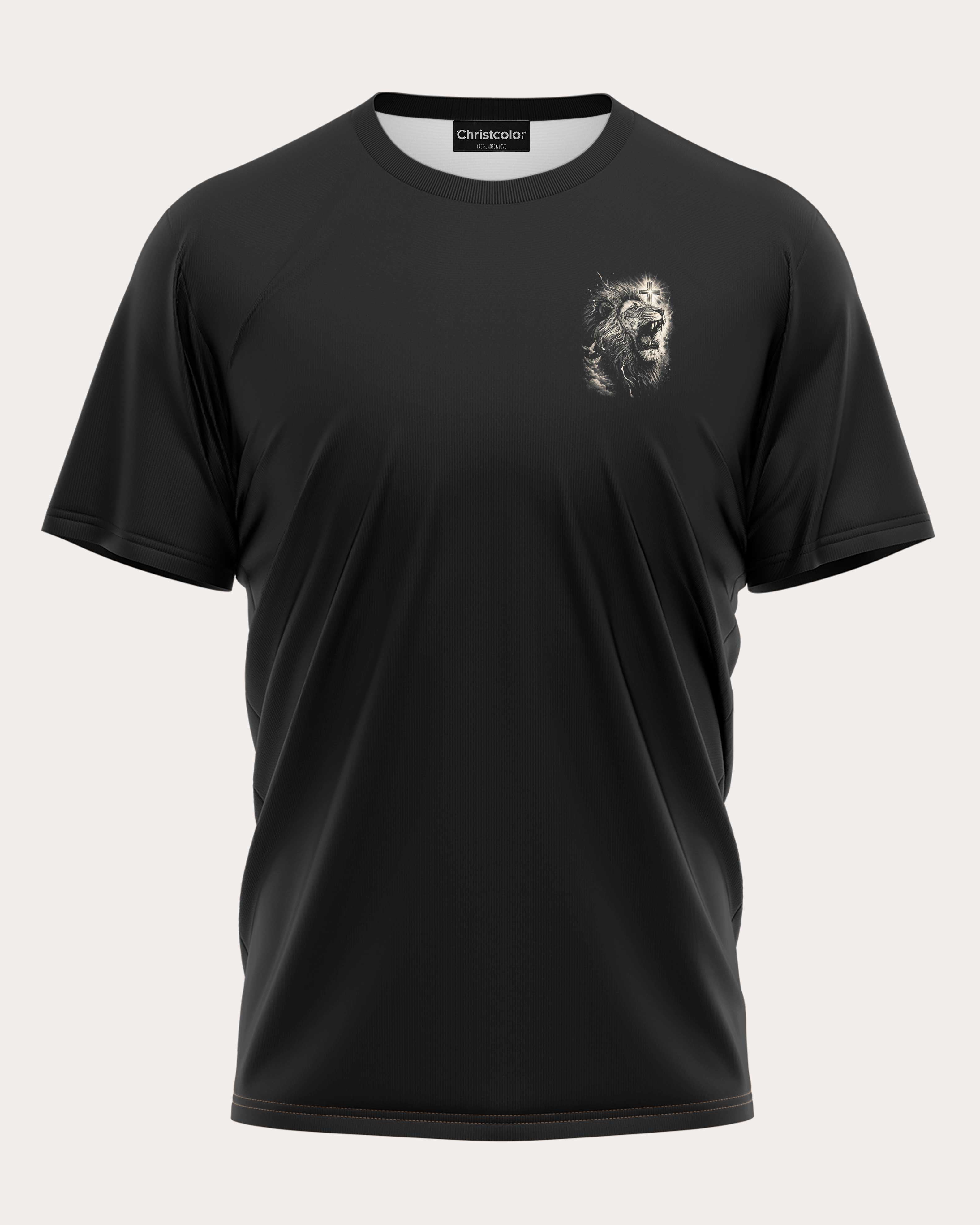 Mann des Glaubens, 1. Timotheus 6,11, jage der Gerechtigkeit, der Gottesfurcht, dem Glauben, der Liebe, der Geduld und der Sanftmut nach. T-Shirt