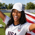 Women's American Flag Cotton Baseball Cap with Criss-Cross Back