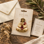 Jesus Faith Pin – “Fear Not I Am With You” Christian Inspirational Brooch Gift