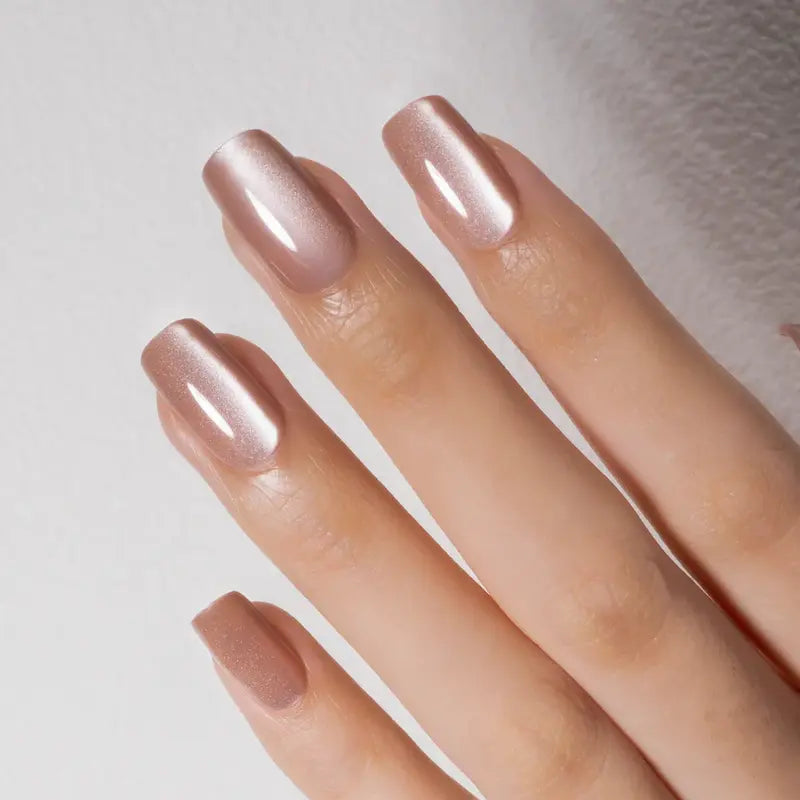 30-Piece Blush Glossy Press-On Nails – Short Natural Everyday Manicure