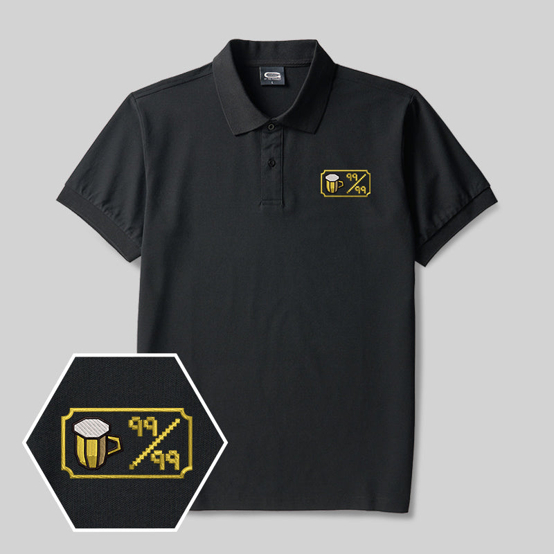 Personalized Pixel Skill 2 Geek Embroidered Polo Shirt