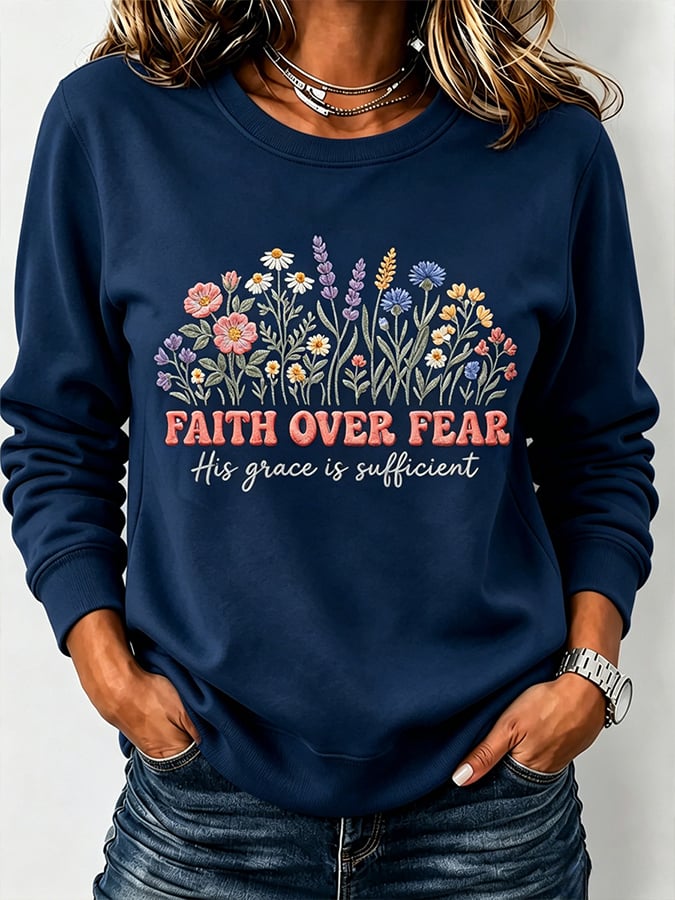 Parte superior con estampado de fe para mujer