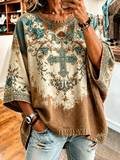 Women'S Retro Western Style Cross Faith Loose Top