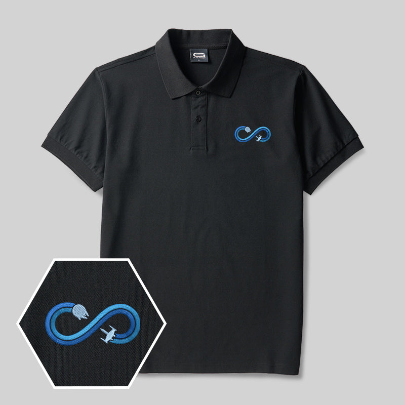 Infinite Loop Geek Embroidered Polo Shirt