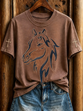 Women's Retro Western Faith Print T-shirt