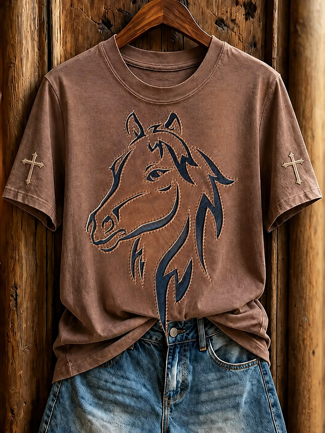 Women's Retro Western Faith Print T-shirt