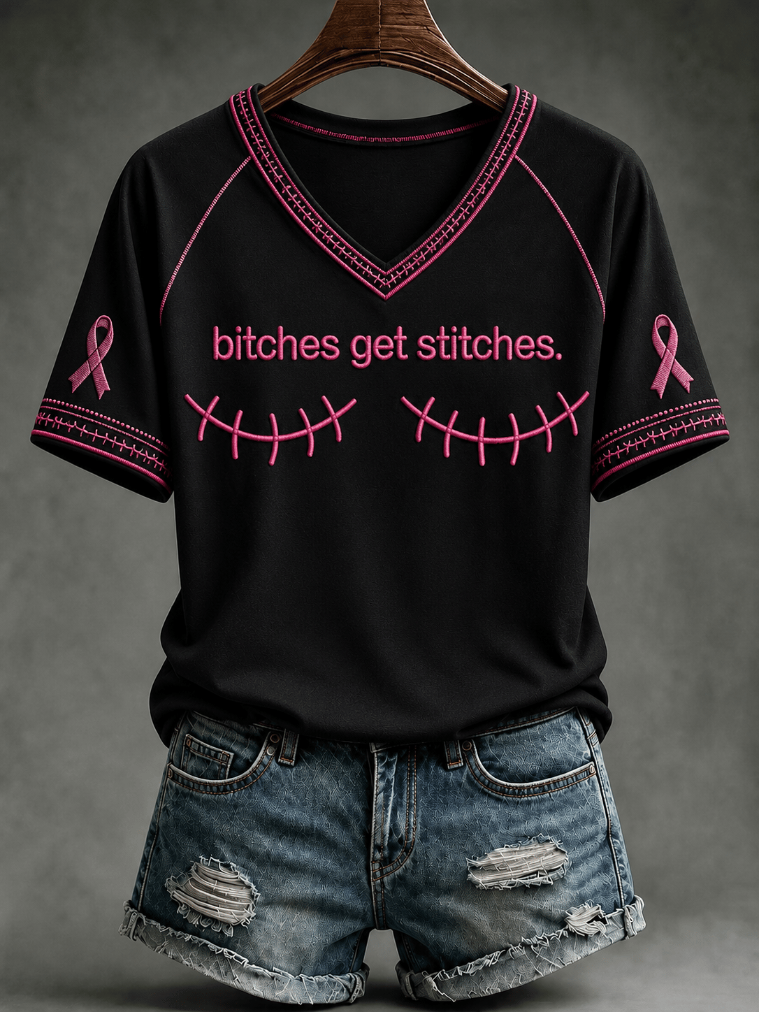 Women's Breast Cancer Awareness -Themed Graphic Top