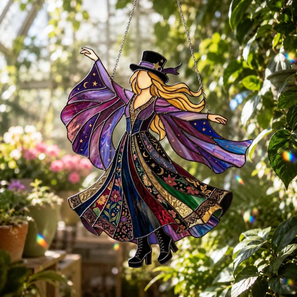 💥💃 Stevie Nicks 🤘 Handmade Stained Glass Spinning Suncatcher