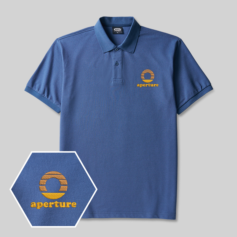 Aperture Geek besticktes Poloshirt