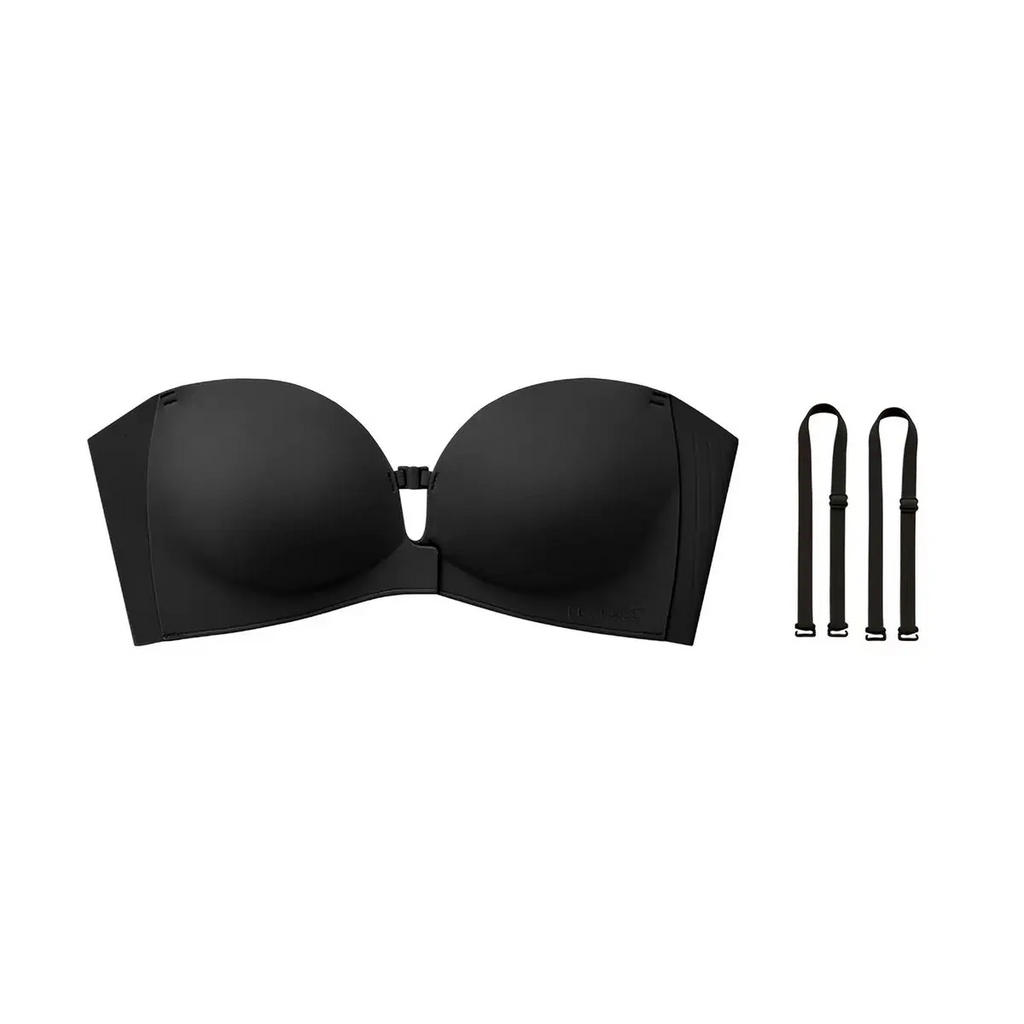 Women's Strapless Bra with Dual Front Buckle | Anti-Slip Wireless Full Support Bra