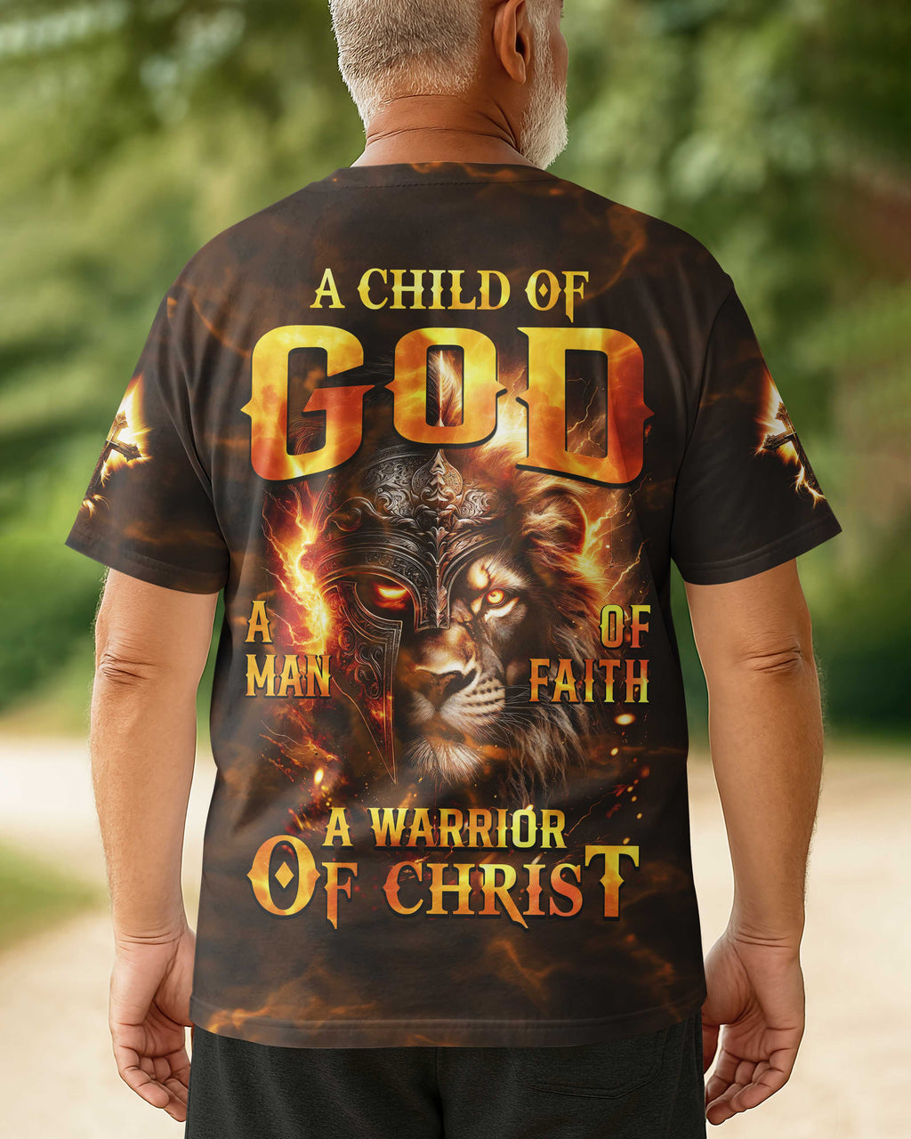 Ein Kind Gottes Ein Mann des Glaubens Ein Krieger Christi All Over Print T-Shirt