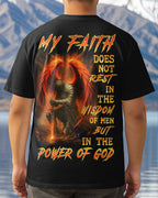 Mein Glaube ruht nicht ganzflächiges T-Shirt