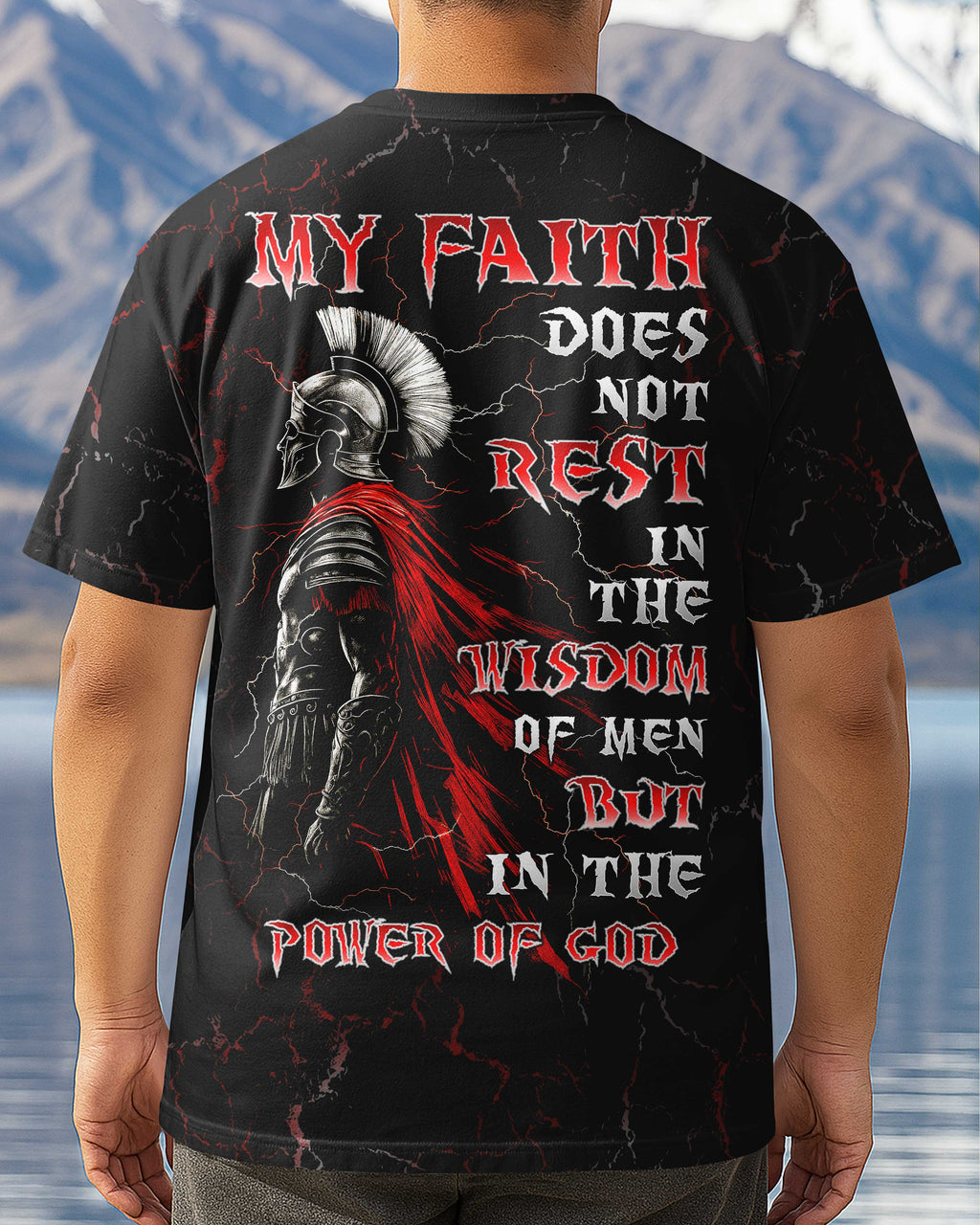 Mein Glaube ruht nicht in der Weisheit der Menschen All Over Print T-Shirt