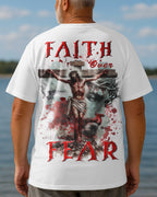 Ganzflächiges T-Shirt „Glaube statt Angst“