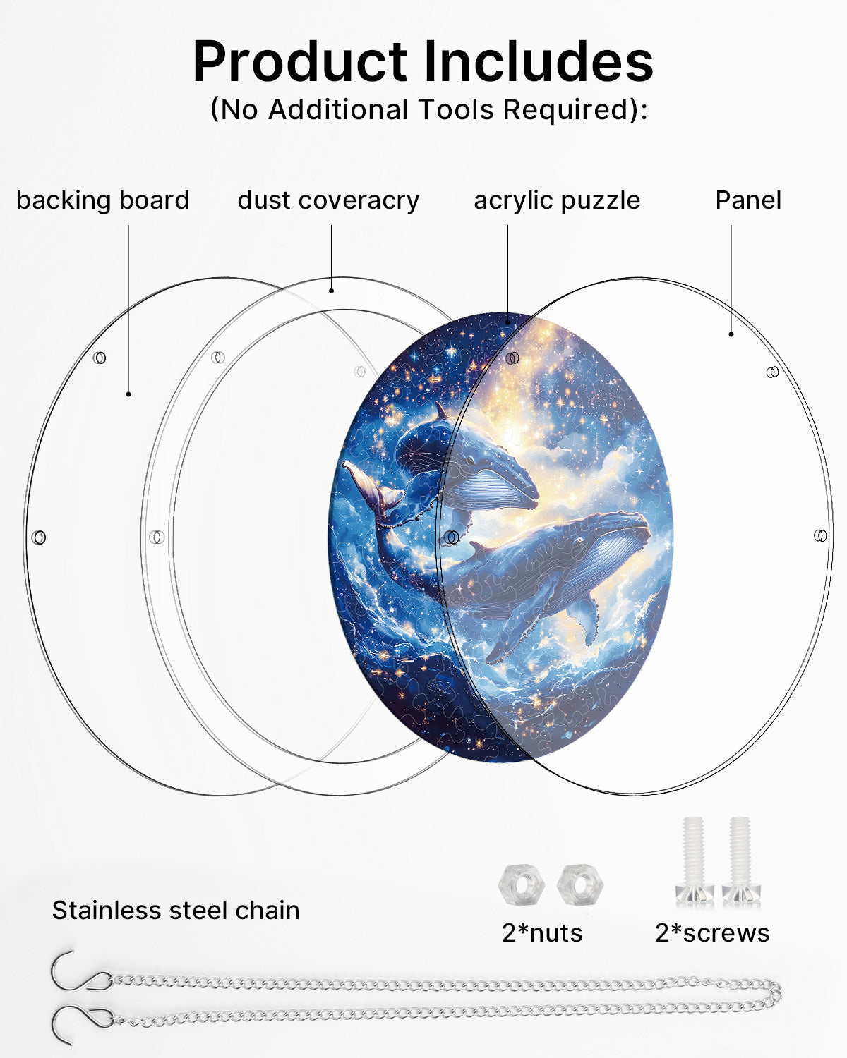 Zwillingswale des Kosmos Licht-Sonnenfänger-Acrylfensterkunst