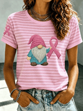 Women's Breast Cancer Awareness Print Casual T-shirt