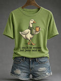 Damen T-Shirt mit Aufschrift „I Could Be Meaner But Jesus Said No“