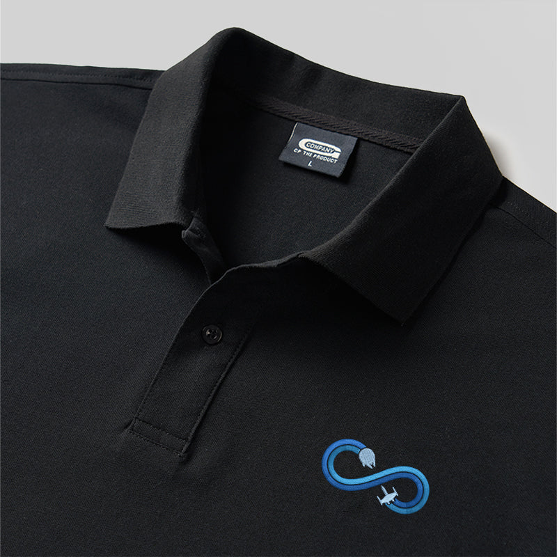 Infinite Loop Geek Embroidered Polo Shirt