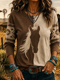 Women's Casual Print Long-Sleeve T-Shirt