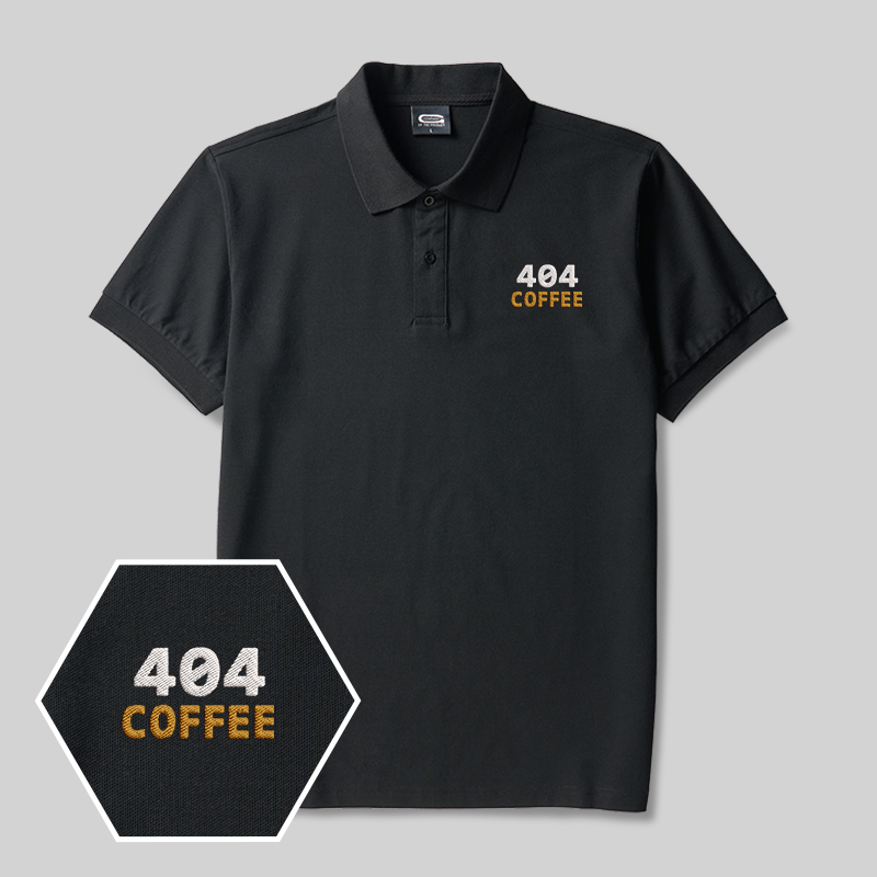 404 Coffee Geek Embroidered Polo Shirt
