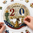 America 250th Anniversary Acrylic Puzzle Suncatcher Ornament