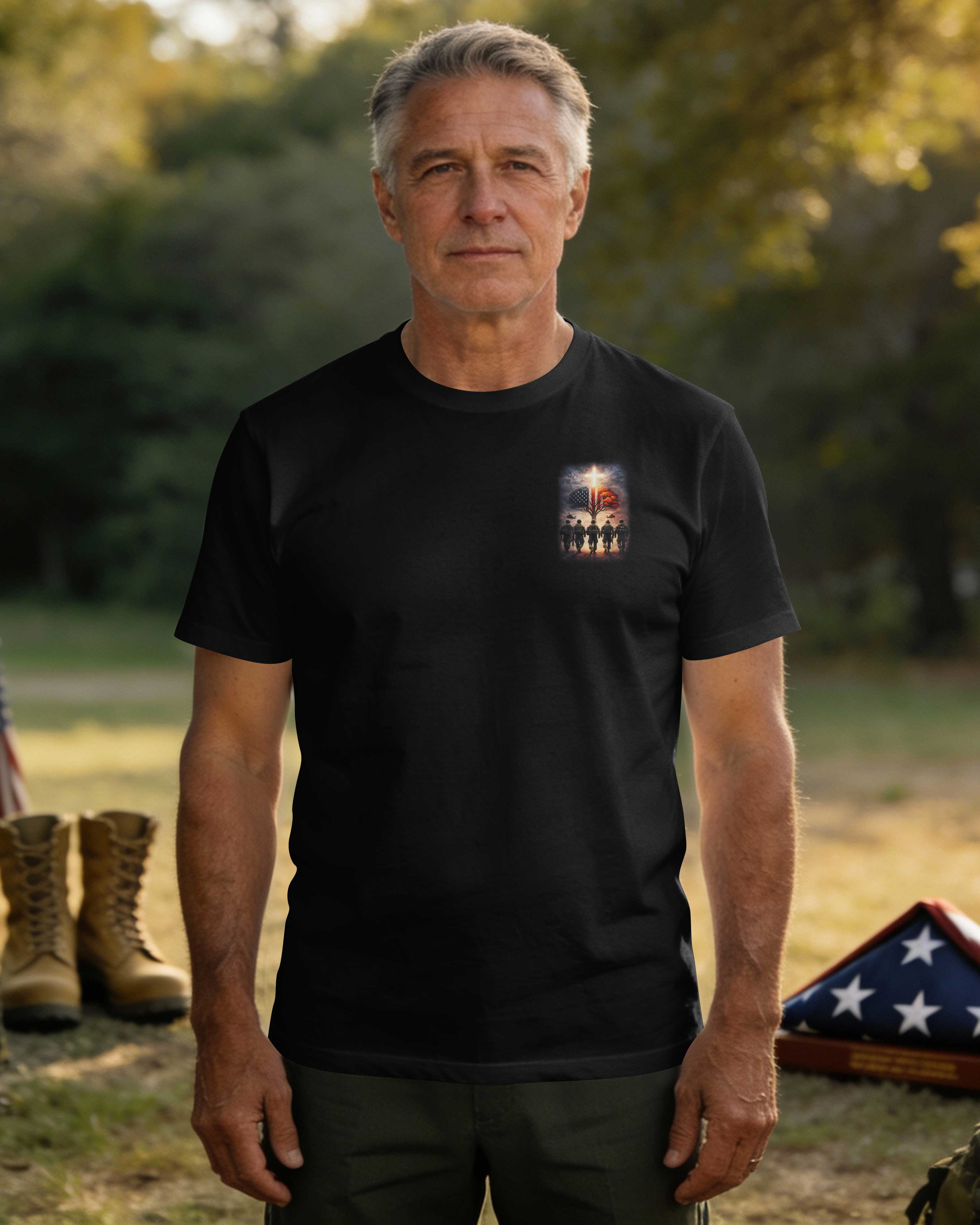 I Didn't Find God In Comfort I Found Him In Uniform When Prayer Was Stronger Than Fear T-Shirt