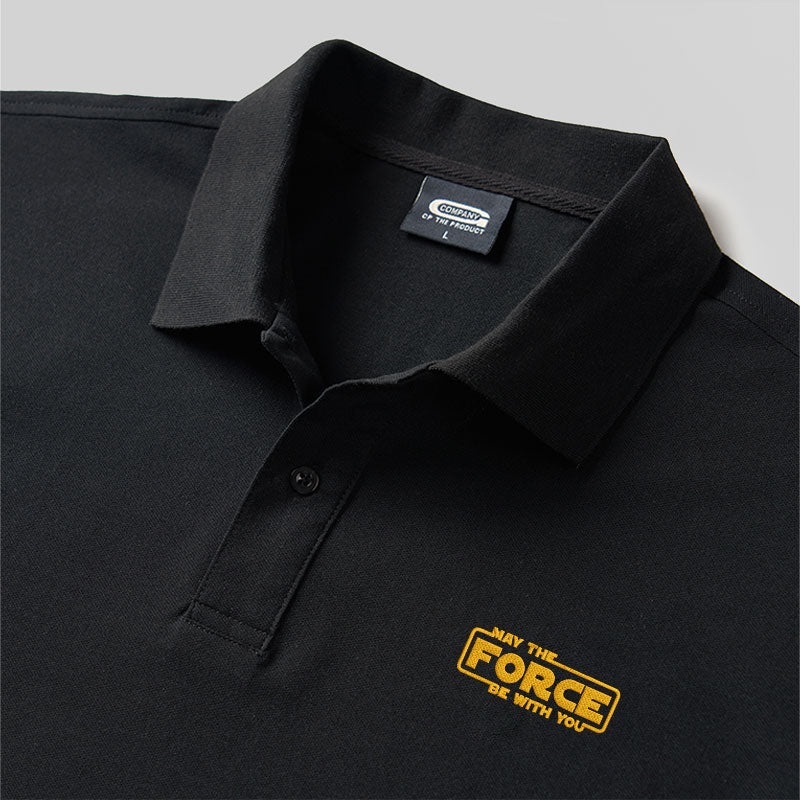 May The Force Geek Embroidered Polo Shirt