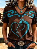Women's Western Style Faith Printing  T-Shirts