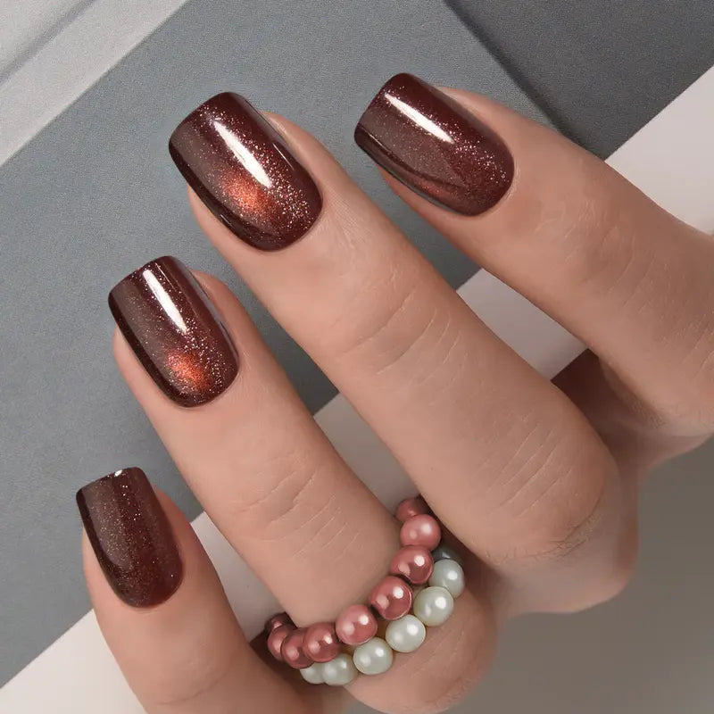 30-Piece Blush Glossy Press-On Nails – Short Natural Everyday Manicure