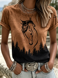 Women's Retro Western Faith Print T-shirt