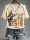 Lustiges Damenshirt Esel Gottes Kann Esel Benutzen Er Kann Dich Benutzen Bedruckte Freizeit-Oberteile