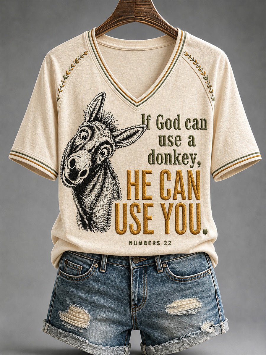 Lustiges Damenshirt Esel Gottes Kann Esel Benutzen Er Kann Dich Benutzen Bedruckte Freizeit-Oberteile