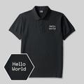 Hello World Geek Embroidered Polo Shirt