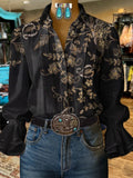 Women's Retro Casual Western Pattern Shirt