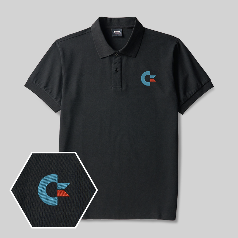 Commodore Geek Embroidered Polo Shirt