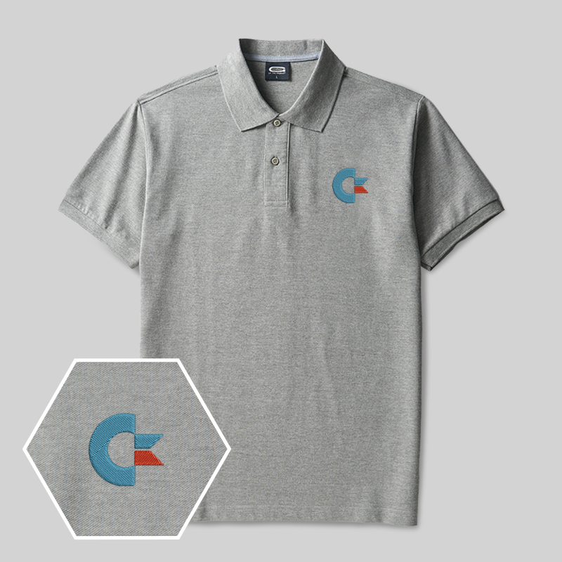 Commodore Geek Embroidered Polo Shirt