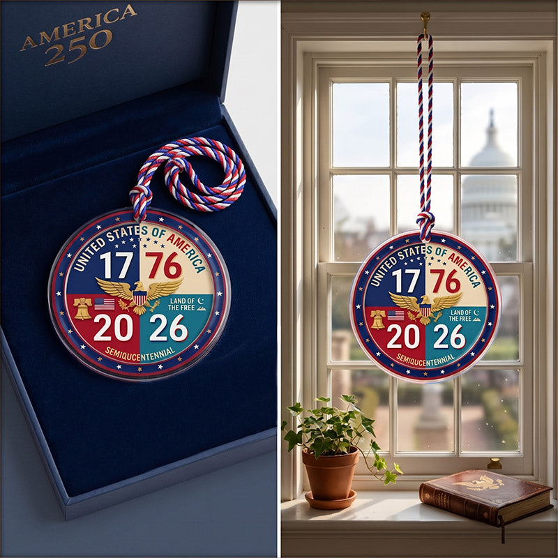 Adorno de acrílico «250.º aniversario de Estados Unidos» — tema patriótico, 1776–2026