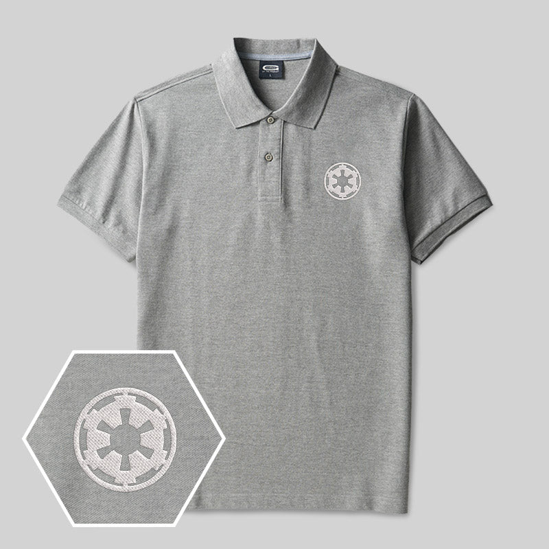 Premium Sci-Fi Embroidered Black Polo Shirt | Galactic Emblem Geek Apparel (M-5XL)