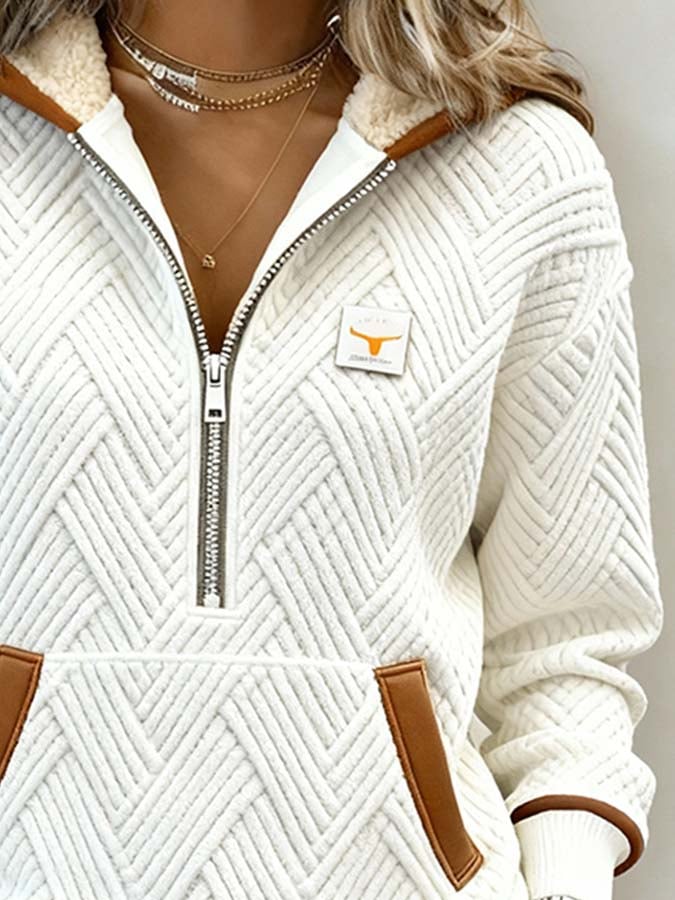 Women'S Casual Color-Blocked Pullover Sweatshirt