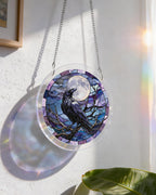 Moonlit Raven Light Suncatcher-Acrylic Window Art