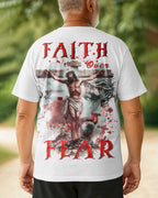 Ganzflächiges T-Shirt „Glaube statt Angst“