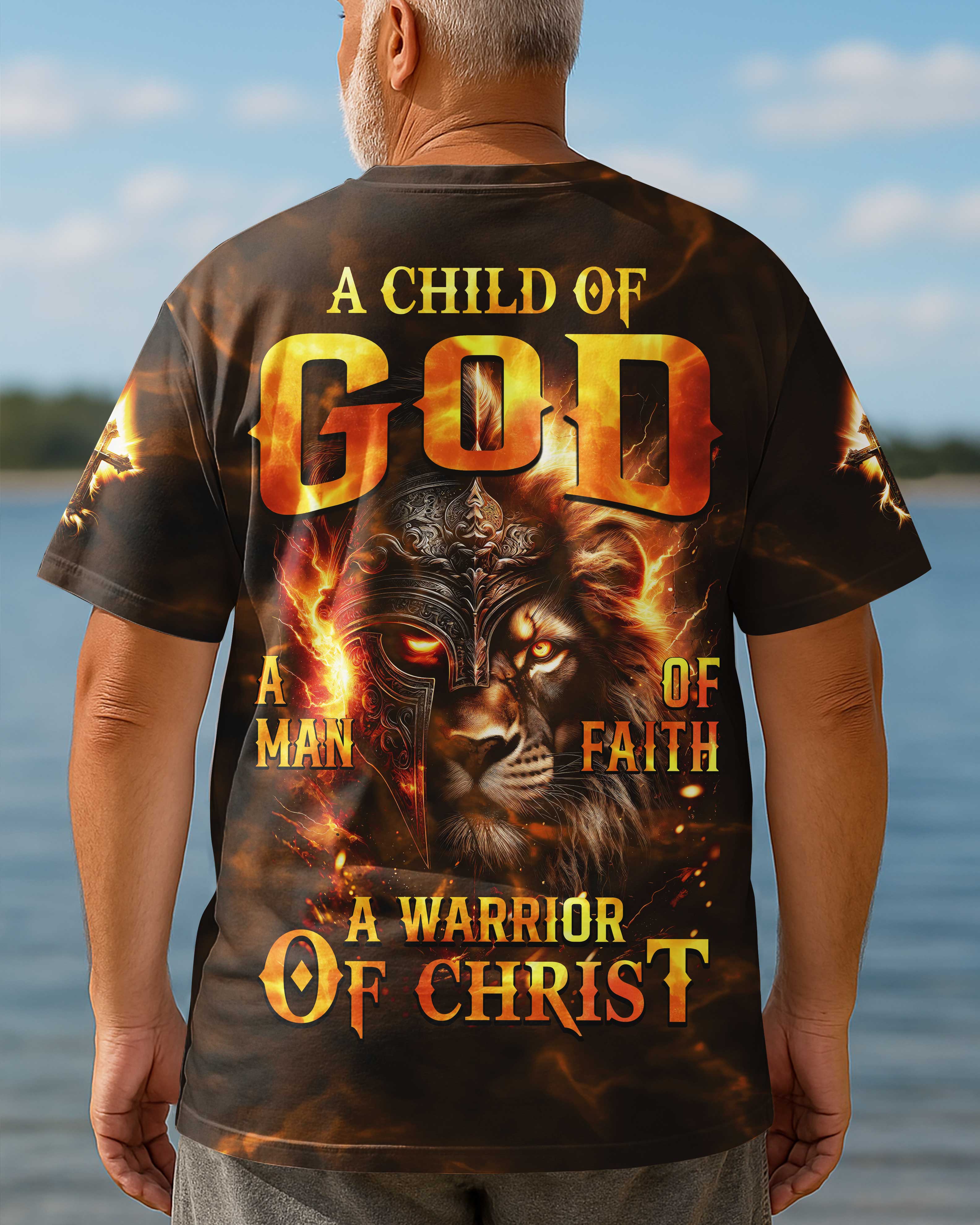 Ein Kind Gottes Ein Mann des Glaubens Ein Krieger Christi All Over Print T-Shirt
