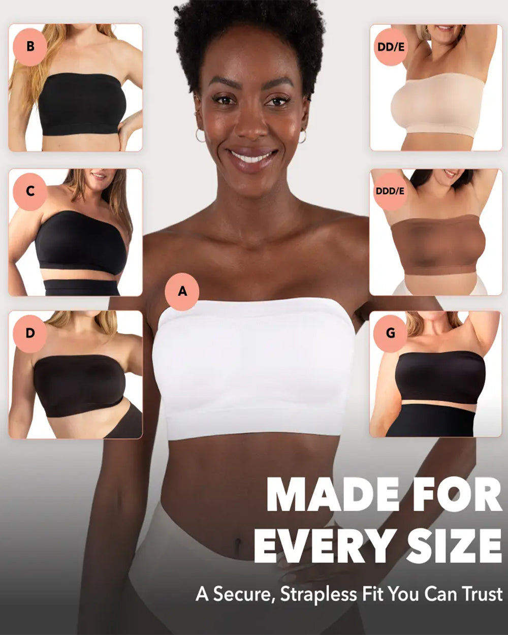 Damen umwandelbarer trägerloser Bandeau-BH