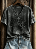 Damen Retro T-Shirt mit Glaubens-Print