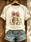 Damen T-Shirt mit Aufdruck „Jesus Thinks I'm A Delight“